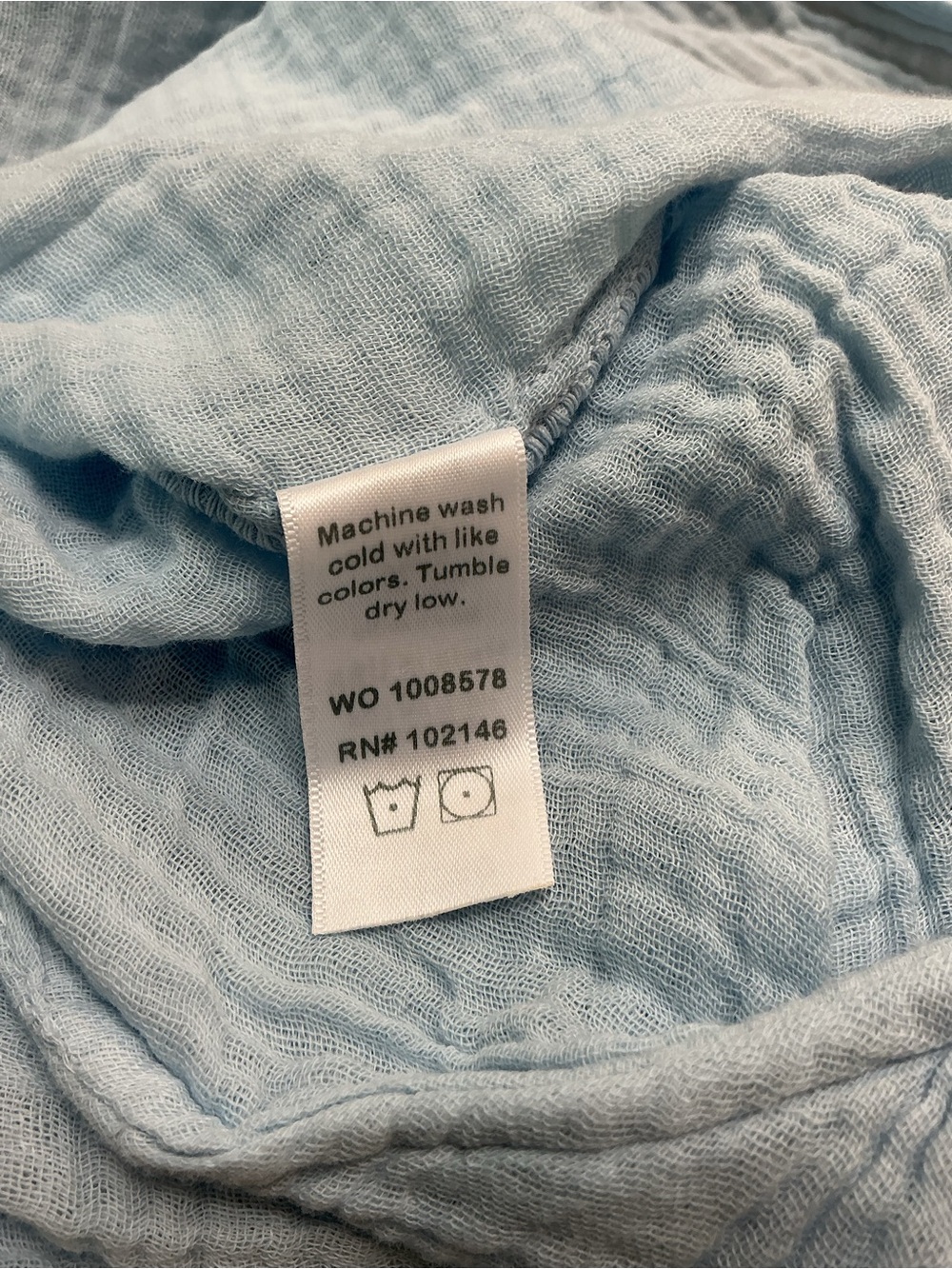 NWT Michael Stars Light Blue Double Gauze Cotton Surplice Wrap Top Size Small - Picture 12 of 12